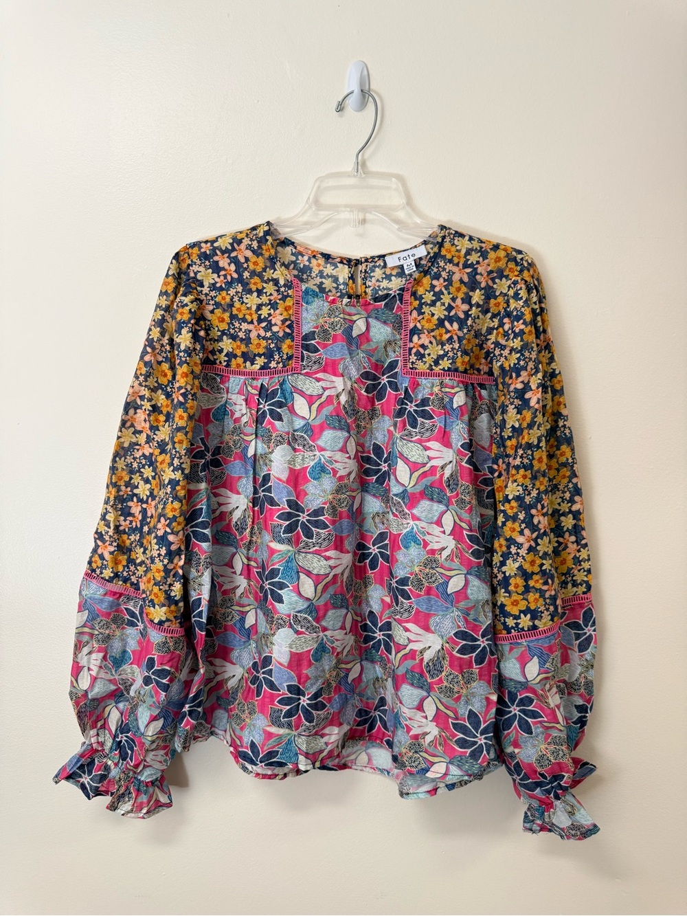 Fate Multicolor Floral Patchwork Blouse